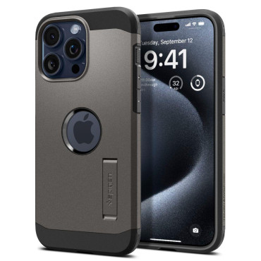 Caso duro Armatura Magsafe su iPhone 15 Pro METALLIC GREY