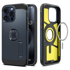 Tough Armour Magsafe Case op iPhone 15 Pro Black Metal
