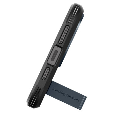 Tøff rustning Magsafe Case på iPhone 15 Pro Black Metal