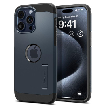 Tøff rustning Magsafe Case på iPhone 15 Pro Black Metal
