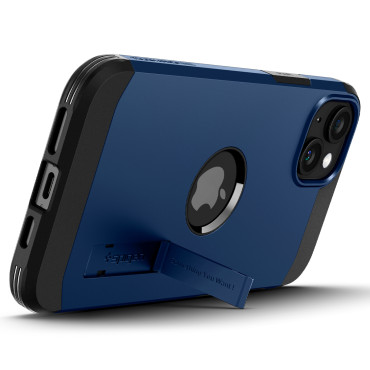Tough Armor Magsafe Case met een iPhone 15 Plus Blue Stand