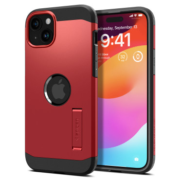 Tvrdý Armor Magsafe Case with Stojan pre iPhone 15 Red