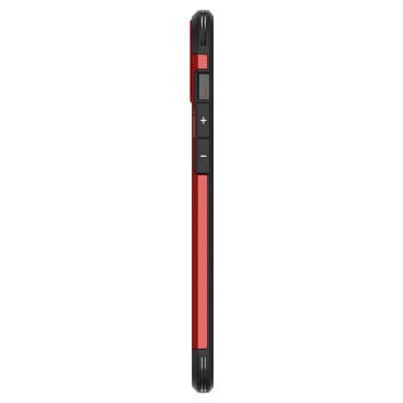 Caixa de Magsafe de armadura resistente com um suporte para o iphone 15 vermelho
