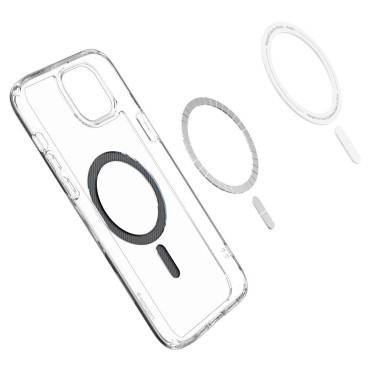 Ultra Hybrid Mag Case met Magsafe op iPhone 15 Gray