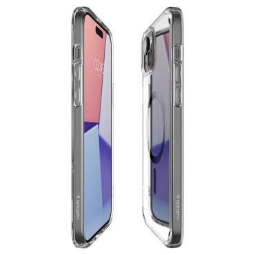 Ultra Hybrid Mag Case met Magsafe op iPhone 15 Gray