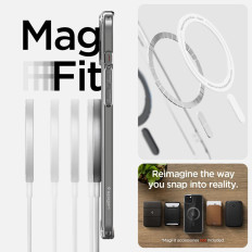 Ultra Hybrid Mag Case met Magsafe op iPhone 15 Gray