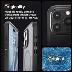 Etui Ultra Hybrid Mag från Magsafe på iPhone 15 Pro Max Transparent-Svart