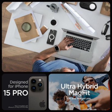 Ultra hibrid mag primeru z magsafe na iPhone 15 Pro prosojno