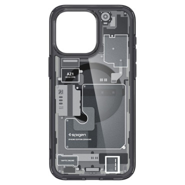Ultra Hybrid Mag case with Magsafe on iPhone 15 Pro gray-black
