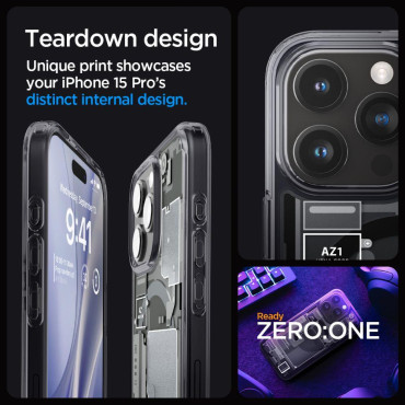 Ultra Hybrid Mag Case ar MagSafe uz iPhone 15 Pro Grey-Black