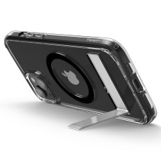 O caso ultra híbrido do magsafe com um suporte para o iphone 15 mais preto