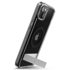 O caso ultra híbrido do magsafe com um suporte para o iphone 15 mais preto