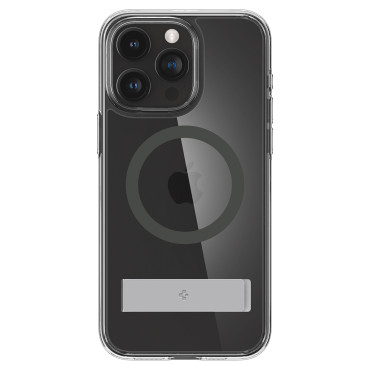 Ultra Hybrid s Magsafe Case med ett stativ för iPhone 15 Pro grafit