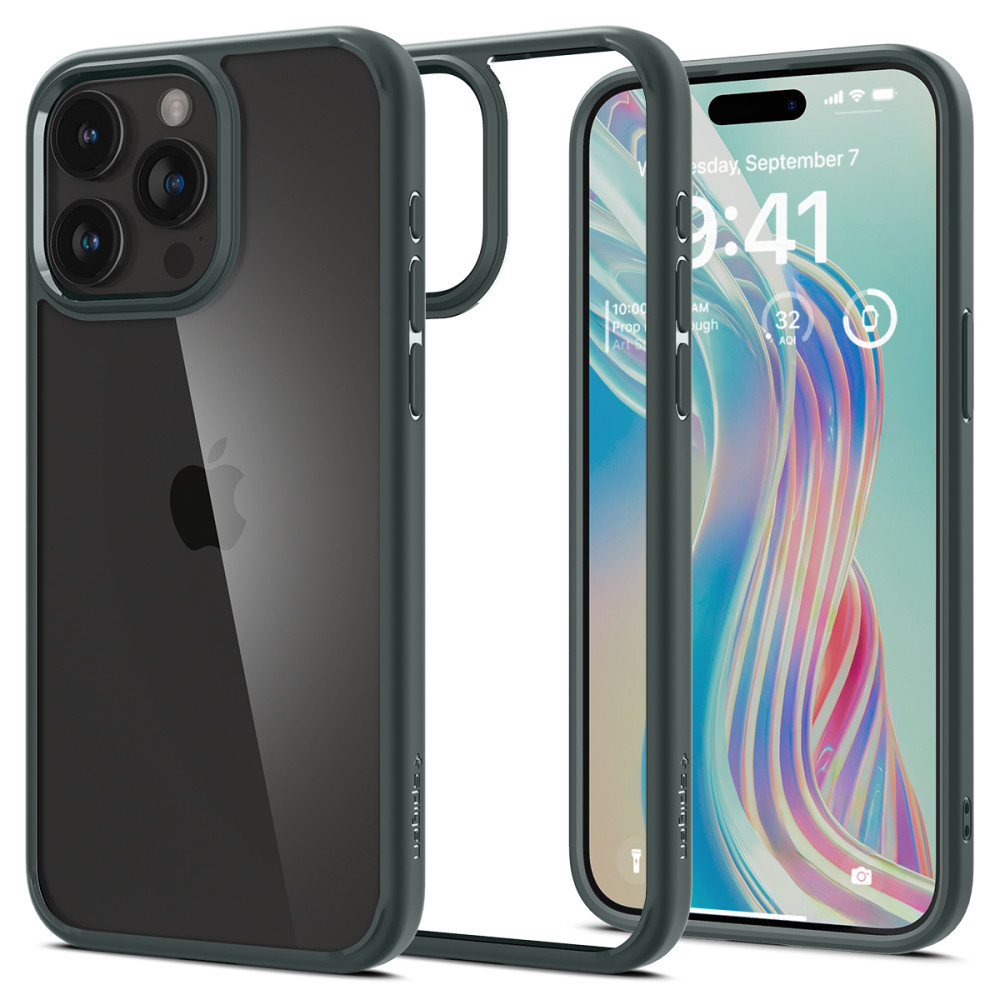 Etui Ultra hibrid az iPhone 15 Pro Max Sötétzöld