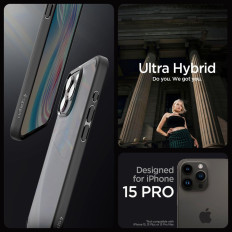 Ultra hibridni slučaj na iPhone 15 Pro Transparentno-crno