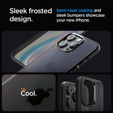 Ultra hibridni slučaj na iPhone 15 Pro Transparentno-crno