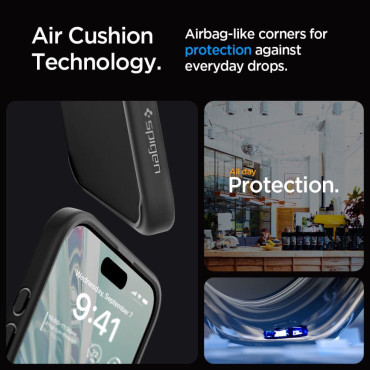 Ultra hibridni slučaj na iPhone 15 Pro Transparentno-crno