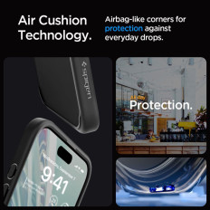 Caso ultra híbrido en iPhone 15 Pro Transparencia-Black