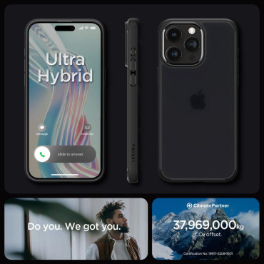 Ultra hübriidkott iPhone 15 Pro läbipaistvus-must