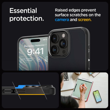 Ultra hybridný prípad na iPhone 15 Pro Max Transparenta-Black