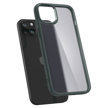 Ultra Hybrid Case op iPhone 15 Donkergroen
