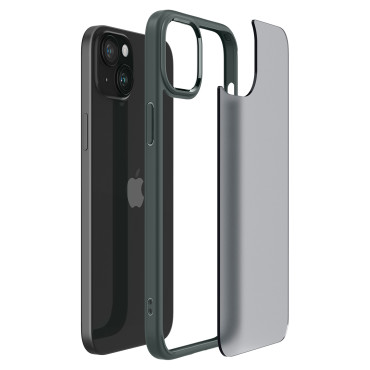 Ultra Hybrid case on iPhone 15 dark green