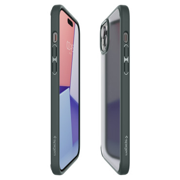 Ultra Hybrid Case op iPhone 15 Donkergroen