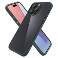 Ultra Hybrid case on iPhone 15 Pro dark green