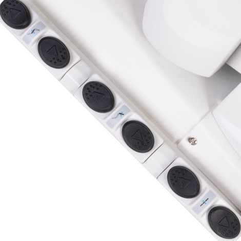 COSMETIC ELECTRIC CHAIR. AZZURRO 708BS PEDI PRO EXCLUSIVE 3 MOTORS HEATED — close-up of the controls