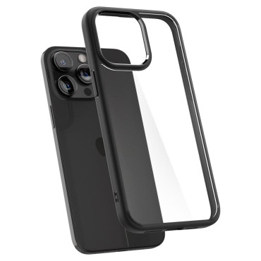 Boîtier ultra hybride sur iPhone 15 Pro Noir Mat