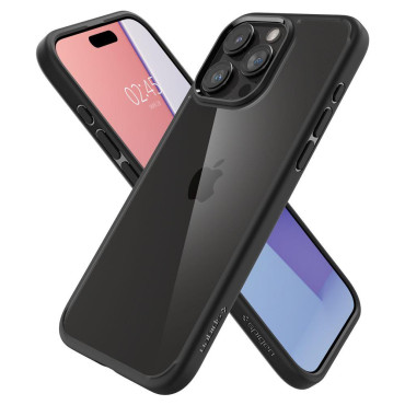 Ultra Hybrid Case op iPhone 15 Pro Black Mat