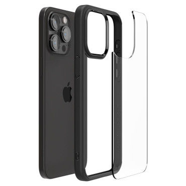 Ultra Hybrid Case op iPhone 15 Pro Black Mat