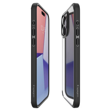 Ultra Hybrid Case op iPhone 15 Pro Black Mat