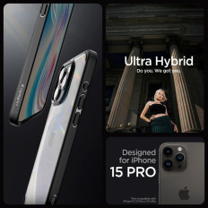 Ultra Hybrid Case på iPhone 15 Pro Black Mat