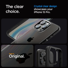 Ultra Hybrid Case op iPhone 15 Pro Black Mat