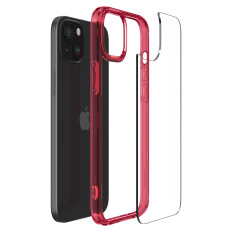 Ultra Hybrid Case auf dem iPhone 15 plus rot