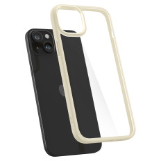 Boîtier ultra hybride sur iPhone 15 beige