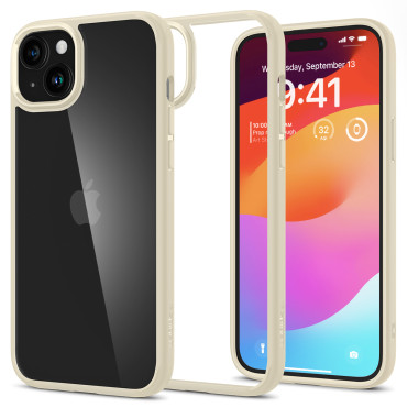 Caso ultra híbrido en iphone 15 más beige