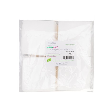 COTTON COMPRESSES NATURLINE 150G 16.5cm x18cm — packaging