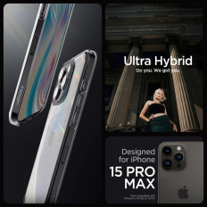 Ultra hibridni slučaj na iPhone 15 Pro max transparentno-siva