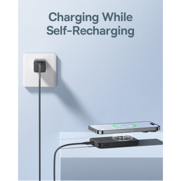 Mini Powerbank 5000mAh 20W + USB-C 20V / 3A-kabel zwart