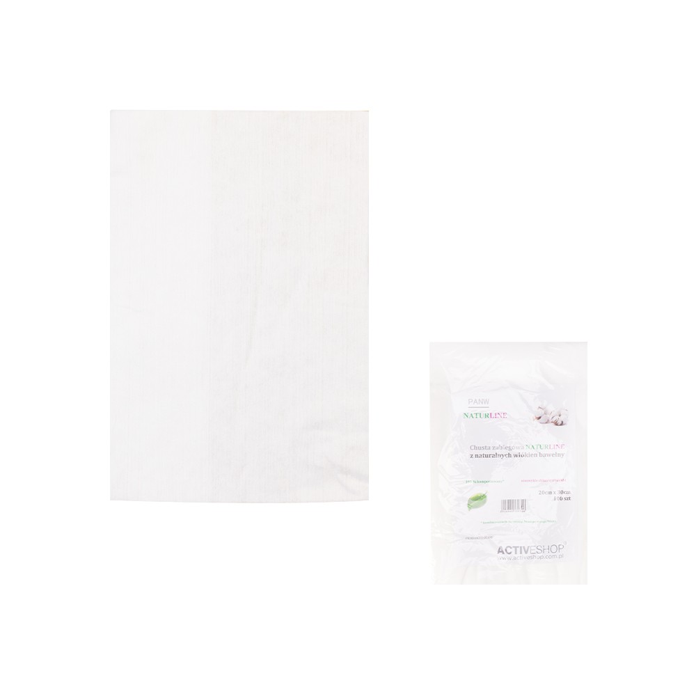 Pañuelo de Algodón NATURLINE 20x30 cm 100 uds — conjunto mostrado