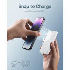 Mini Powerbank 5000mAh 20W + USB-C 20V / 3A-kabelwit