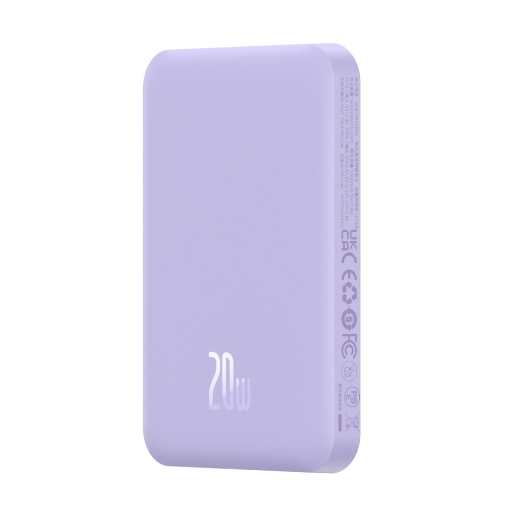 MINI POWERBANK 5000MAH 20W + Purple καλώδιο USB-C 20V / 3A