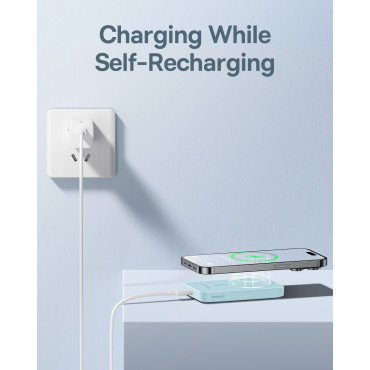 MINI POWERBANK 5000MAH 20W + USB-C 20V / 3A kabelis mėlyna