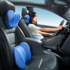 Almofada de carro para o encosto de cabeça do Comfortride com memória de forma azul