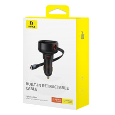 Car Charger Enjotment Pro z valjani USB-C60W Črni kabel