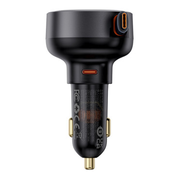 Car Charger Enjotment Pro z valjani USB-C60W Črni kabel
