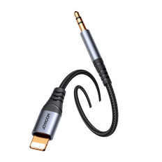 Stereo Audio kábel pre iPhone iPad AUX 3.5mm Mini Jack - Lightning 1.2m Čierna