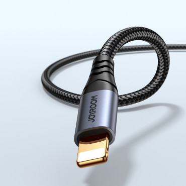 Stereoljudkabel för iPhone iPad AUX 3.5mm Mini Jack - Lightning 1.2m svart